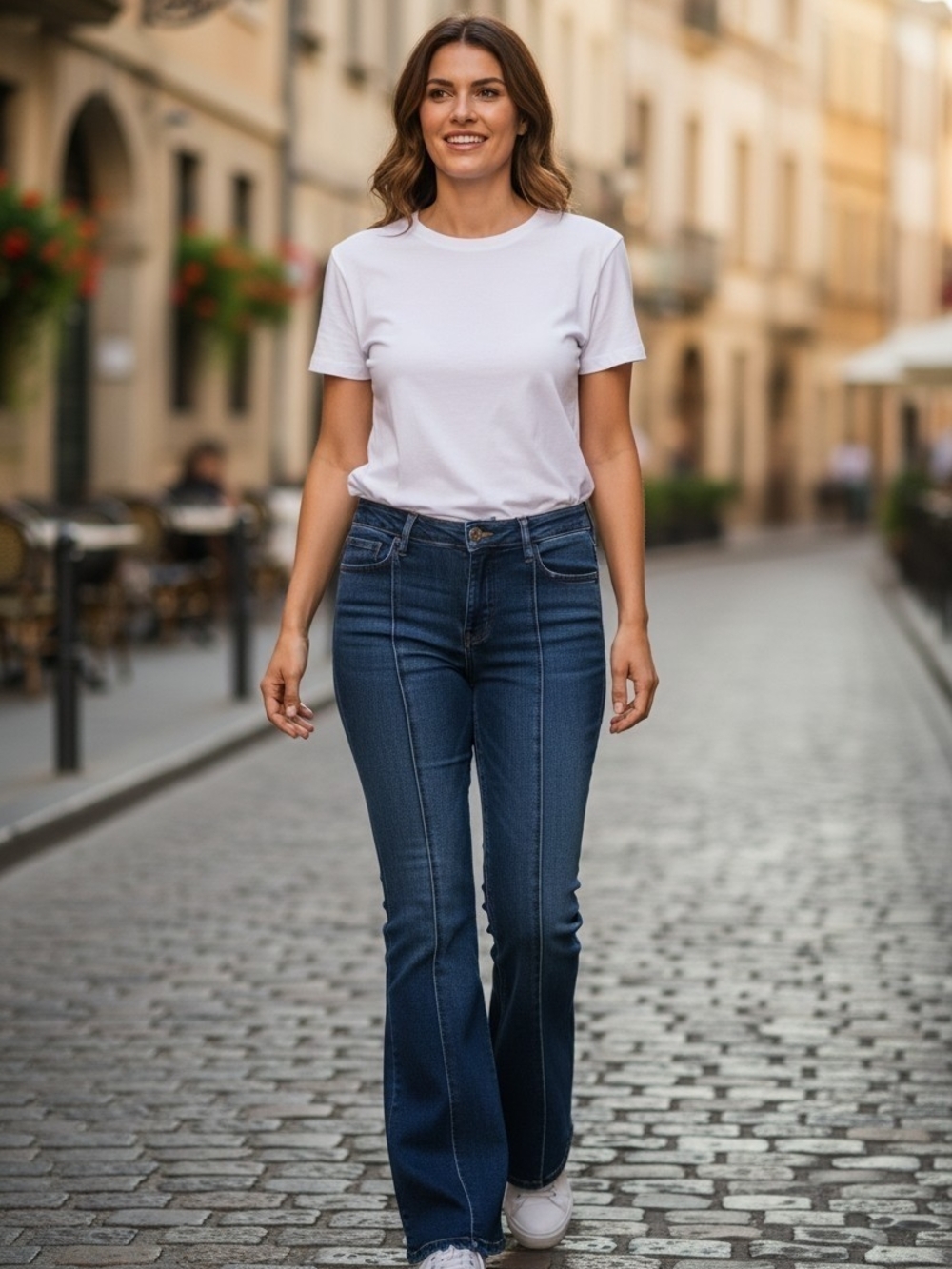 RFM High-Rise Dark Blue Flare Jeans